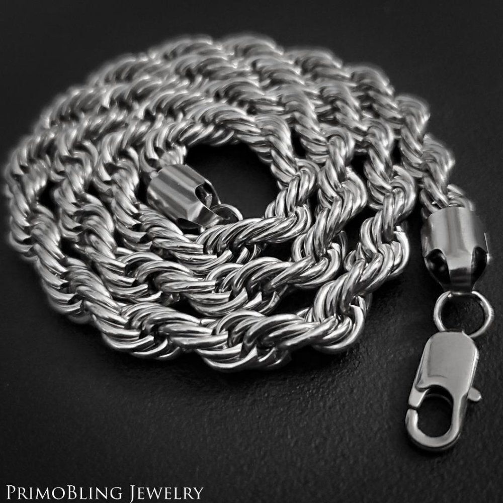 8mm Stainless Steel Rope Necklace